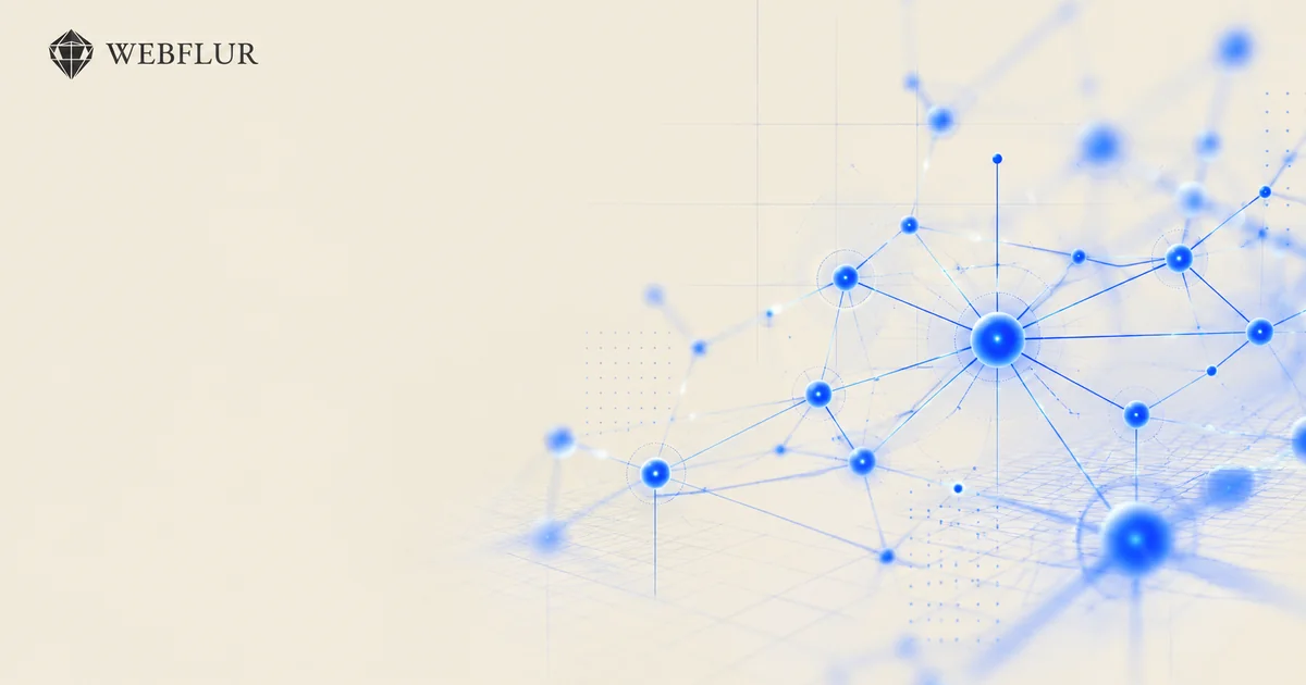 AI SEO network illustration — MCP for SEO connecting LLMs to tools, by WebFlur
